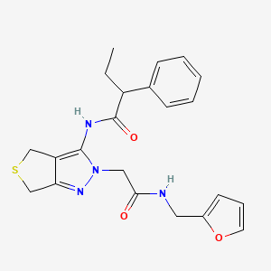 molecular formula C22H24N4O3S B6578309 N-[2-({[(furan-2-yl)methyl]carbamoyl}methyl)-2H,4H,6H-thieno[3,4-c]pyrazol-3-yl]-2-phenylbutanamide CAS No. 1105217-35-3