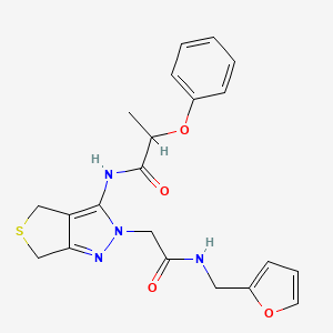 molecular formula C21H22N4O4S B6578315 N-[2-({[(furan-2-yl)methyl]carbamoyl}methyl)-2H,4H,6H-thieno[3,4-c]pyrazol-3-yl]-2-phenoxypropanamide CAS No. 1105217-25-1