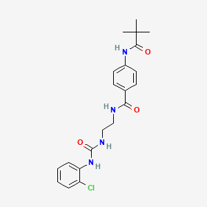 molecular formula C21H25ClN4O3 B6578323 N-(2-{[(2-chlorophenyl)carbamoyl]amino}ethyl)-4-(2,2-dimethylpropanamido)benzamide CAS No. 1171534-47-6