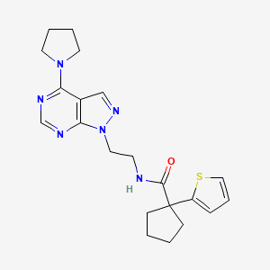 molecular formula C21H26N6OS B6578345 N-{2-[4-(pyrrolidin-1-yl)-1H-pyrazolo[3,4-d]pyrimidin-1-yl]ethyl}-1-(thiophen-2-yl)cyclopentane-1-carboxamide CAS No. 1171359-83-3
