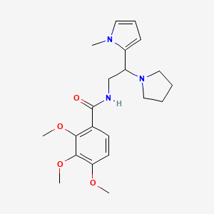 molecular formula C21H29N3O4 B6578366 2,3,4-trimethoxy-N-[2-(1-methyl-1H-pyrrol-2-yl)-2-(pyrrolidin-1-yl)ethyl]benzamide CAS No. 1049358-16-8