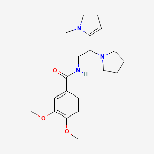 molecular formula C20H27N3O3 B6578368 3,4-dimethoxy-N-[2-(1-methyl-1H-pyrrol-2-yl)-2-(pyrrolidin-1-yl)ethyl]benzamide CAS No. 1049433-78-4