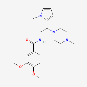 molecular formula C21H30N4O3 B6578374 3,4-dimethoxy-N-[2-(1-methyl-1H-pyrrol-2-yl)-2-(4-methylpiperazin-1-yl)ethyl]benzamide CAS No. 1049446-29-8