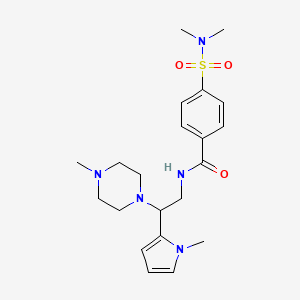 molecular formula C21H31N5O3S B6578377 4-(dimethylsulfamoyl)-N-[2-(1-methyl-1H-pyrrol-2-yl)-2-(4-methylpiperazin-1-yl)ethyl]benzamide CAS No. 1049392-39-3