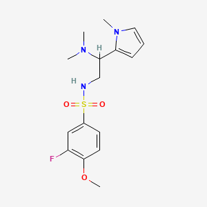 molecular formula C16H22FN3O3S B6578393 N-[2-(dimethylamino)-2-(1-methyl-1H-pyrrol-2-yl)ethyl]-3-fluoro-4-methoxybenzene-1-sulfonamide CAS No. 1049373-43-4