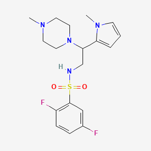molecular formula C18H24F2N4O2S B6578394 2,5-difluoro-N-[2-(1-methyl-1H-pyrrol-2-yl)-2-(4-methylpiperazin-1-yl)ethyl]benzene-1-sulfonamide CAS No. 1049450-08-9