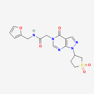molecular formula C16H17N5O5S B6578410 2-[1-(1,1-dioxo-1lambda6-thiolan-3-yl)-4-oxo-1H,4H,5H-pyrazolo[3,4-d]pyrimidin-5-yl]-N-[(furan-2-yl)methyl]acetamide CAS No. 1040645-92-8