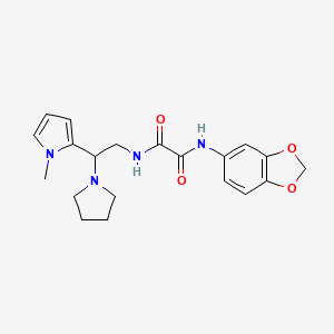 molecular formula C20H24N4O4 B6578424 N'-(2H-1,3-benzodioxol-5-yl)-N-[2-(1-methyl-1H-pyrrol-2-yl)-2-(pyrrolidin-1-yl)ethyl]ethanediamide CAS No. 1049421-31-9