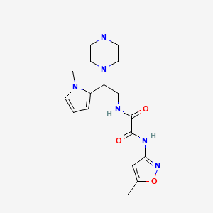 molecular formula C18H26N6O3 B6578434 N-(5-methyl-1,2-oxazol-3-yl)-N'-[2-(1-methyl-1H-pyrrol-2-yl)-2-(4-methylpiperazin-1-yl)ethyl]ethanediamide CAS No. 1049379-43-2