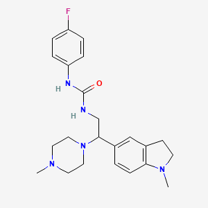 molecular formula C23H30FN5O B6578455 1-(4-fluorophenyl)-3-[2-(1-methyl-2,3-dihydro-1H-indol-5-yl)-2-(4-methylpiperazin-1-yl)ethyl]urea CAS No. 1172756-75-0