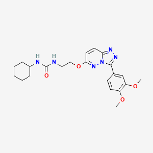 molecular formula C22H28N6O4 B6578468 1-cyclohexyl-3-(2-{[3-(3,4-dimethoxyphenyl)-[1,2,4]triazolo[4,3-b]pyridazin-6-yl]oxy}ethyl)urea CAS No. 1040666-37-2