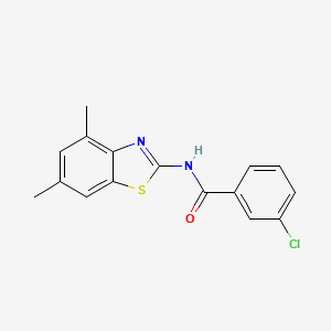 molecular formula C16H13ClN2OS B6578480 3-chloro-N-(4,6-dimethyl-1,3-benzothiazol-2-yl)benzamide CAS No. 328118-28-1