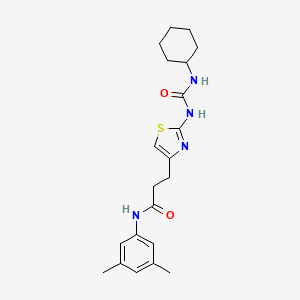 molecular formula C21H28N4O2S B6578483 3-{2-[(cyclohexylcarbamoyl)amino]-1,3-thiazol-4-yl}-N-(3,5-dimethylphenyl)propanamide CAS No. 1091179-43-9