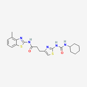 molecular formula C21H25N5O2S2 B6578489 3-{2-[(cyclohexylcarbamoyl)amino]-1,3-thiazol-4-yl}-N-(4-methyl-1,3-benzothiazol-2-yl)propanamide CAS No. 1091179-49-5