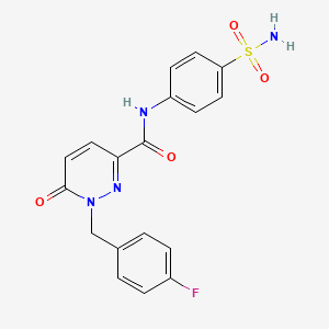 molecular formula C18H15FN4O4S B6578494 1-[(4-fluorophenyl)methyl]-6-oxo-N-(4-sulfamoylphenyl)-1,6-dihydropyridazine-3-carboxamide CAS No. 1040638-35-4