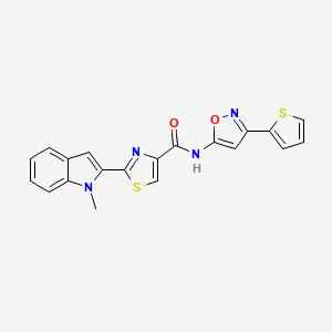 molecular formula C20H14N4O2S2 B6578507 2-(1-methyl-1H-indol-2-yl)-N-[3-(thiophen-2-yl)-1,2-oxazol-5-yl]-1,3-thiazole-4-carboxamide CAS No. 1172757-48-0