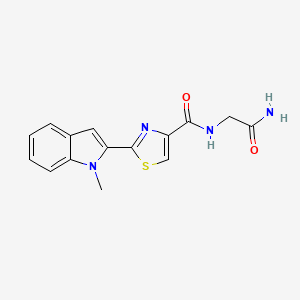 molecular formula C15H14N4O2S B6578511 2-{[2-(1-methyl-1H-indol-2-yl)-1,3-thiazol-4-yl]formamido}acetamide CAS No. 1171717-25-1