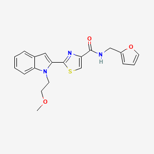 molecular formula C20H19N3O3S B6578519 N-[(furan-2-yl)methyl]-2-[1-(2-methoxyethyl)-1H-indol-2-yl]-1,3-thiazole-4-carboxamide CAS No. 1172725-13-1