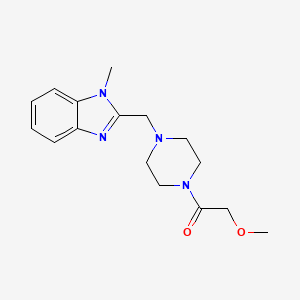 molecular formula C16H22N4O2 B6578531 2-methoxy-1-{4-[(1-methyl-1H-1,3-benzodiazol-2-yl)methyl]piperazin-1-yl}ethan-1-one CAS No. 1170780-72-9