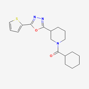 1-cyclohexanecarbonyl-3-[5-(thiophen-2-yl)-1,3,4-oxadiazol-2-yl]piperidine