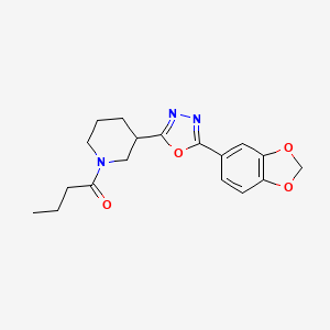 molecular formula C18H21N3O4 B6578578 1-{3-[5-(2H-1,3-benzodioxol-5-yl)-1,3,4-oxadiazol-2-yl]piperidin-1-yl}butan-1-one CAS No. 1171652-95-1