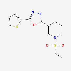 molecular formula C13H17N3O3S2 B6578589 1-(ethanesulfonyl)-3-[5-(thiophen-2-yl)-1,3,4-oxadiazol-2-yl]piperidine CAS No. 1170134-08-3