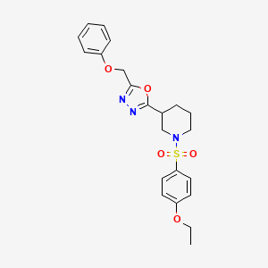 molecular formula C22H25N3O5S B6578599 1-(4-ethoxybenzenesulfonyl)-3-[5-(phenoxymethyl)-1,3,4-oxadiazol-2-yl]piperidine CAS No. 1171238-53-1