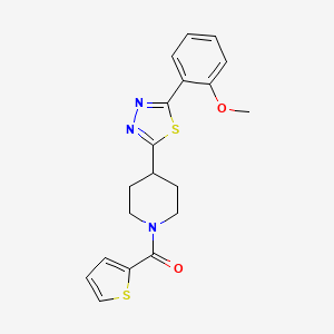molecular formula C19H19N3O2S2 B6578613 4-[5-(2-methoxyphenyl)-1,3,4-thiadiazol-2-yl]-1-(thiophene-2-carbonyl)piperidine CAS No. 1172253-03-0