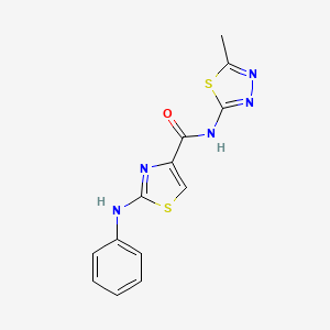 molecular formula C13H11N5OS2 B6578632 N-(5-methyl-1,3,4-thiadiazol-2-yl)-2-(phenylamino)-1,3-thiazole-4-carboxamide CAS No. 1171791-19-7
