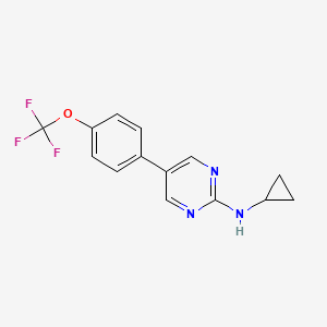 molecular formula C14H12F3N3O B6578653 N-cyclopropyl-5-[4-(trifluoromethoxy)phenyl]pyrimidin-2-amine CAS No. 887417-21-2