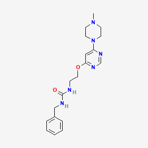 molecular formula C19H26N6O2 B6578660 1-benzyl-3-(2-{[6-(4-methylpiperazin-1-yl)pyrimidin-4-yl]oxy}ethyl)urea CAS No. 1170444-24-2