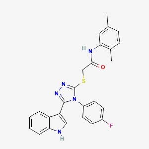 molecular formula C26H22FN5OS B6578664 N-(2,5-dimethylphenyl)-2-{[4-(4-fluorophenyl)-5-(1H-indol-3-yl)-4H-1,2,4-triazol-3-yl]sulfanyl}acetamide CAS No. 946276-27-3