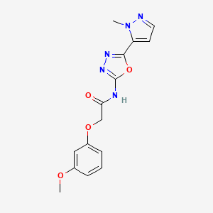 molecular formula C15H15N5O4 B6578674 2-(3-methoxyphenoxy)-N-[5-(1-methyl-1H-pyrazol-5-yl)-1,3,4-oxadiazol-2-yl]acetamide CAS No. 1170394-70-3