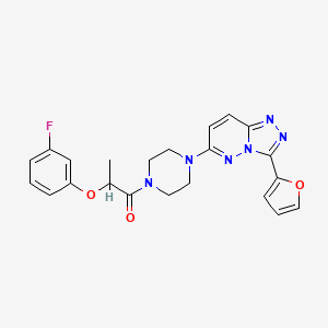 molecular formula C22H21FN6O3 B6578687 2-(3-fluorophenoxy)-1-{4-[3-(furan-2-yl)-[1,2,4]triazolo[4,3-b]pyridazin-6-yl]piperazin-1-yl}propan-1-one CAS No. 1058256-15-7