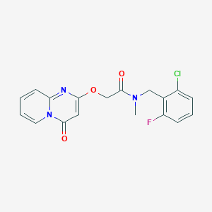 molecular formula C18H15ClFN3O3 B6578701 N-[(2-chloro-6-fluorophenyl)methyl]-N-methyl-2-({4-oxo-4H-pyrido[1,2-a]pyrimidin-2-yl}oxy)acetamide CAS No. 1105250-65-4