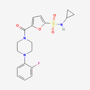 molecular formula C18H20FN3O4S B6578722 N-cyclopropyl-5-[4-(2-fluorophenyl)piperazine-1-carbonyl]furan-2-sulfonamide CAS No. 1172364-38-3