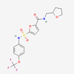 molecular formula C17H17F3N2O6S B6578726 N-[(oxolan-2-yl)methyl]-5-{[4-(trifluoromethoxy)phenyl]sulfamoyl}furan-2-carboxamide CAS No. 1171469-22-9