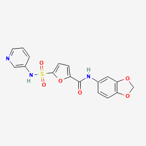 molecular formula C17H13N3O6S B6578734 N-(2H-1,3-benzodioxol-5-yl)-5-[(pyridin-3-yl)sulfamoyl]furan-2-carboxamide CAS No. 1172336-17-2