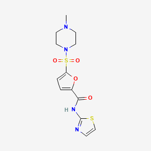 molecular formula C13H16N4O4S2 B6578735 5-[(4-methylpiperazin-1-yl)sulfonyl]-N-(1,3-thiazol-2-yl)furan-2-carboxamide CAS No. 1170114-86-9