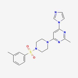 molecular formula C19H22N6O2S B6578748 4-(1H-imidazol-1-yl)-2-methyl-6-[4-(3-methylbenzenesulfonyl)piperazin-1-yl]pyrimidine CAS No. 1172711-66-8