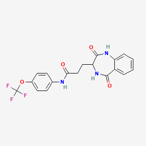 molecular formula C19H16F3N3O4 B6578762 3-(2,5-dioxo-2,3,4,5-tetrahydro-1H-1,4-benzodiazepin-3-yl)-N-[4-(trifluoromethoxy)phenyl]propanamide CAS No. 1190844-98-4