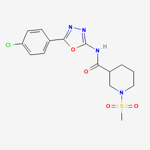 molecular formula C15H17ClN4O4S B6578781 N-[5-(4-chlorophenyl)-1,3,4-oxadiazol-2-yl]-1-methanesulfonylpiperidine-3-carboxamide CAS No. 1060213-68-4