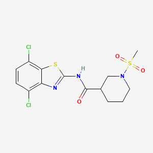 molecular formula C14H15Cl2N3O3S2 B6578784 N-(4,7-dichloro-1,3-benzothiazol-2-yl)-1-methanesulfonylpiperidine-3-carboxamide CAS No. 1058189-26-6