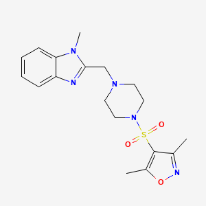 molecular formula C18H23N5O3S B6578805 2-({4-[(3,5-dimethyl-1,2-oxazol-4-yl)sulfonyl]piperazin-1-yl}methyl)-1-methyl-1H-1,3-benzodiazole CAS No. 1170190-57-4
