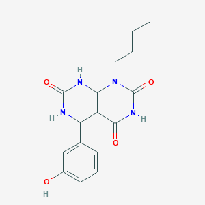molecular formula C16H18N4O4 B6578827 1-butyl-5-(3-hydroxyphenyl)-1H,2H,3H,4H,5H,6H,7H,8H-[1,3]diazino[4,5-d]pyrimidine-2,4,7-trione CAS No. 1173026-30-6