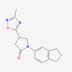 molecular formula C16H17N3O2 B6578834 1-(2,3-dihydro-1H-inden-5-yl)-4-(3-methyl-1,2,4-oxadiazol-5-yl)pyrrolidin-2-one CAS No. 1170153-51-1