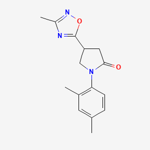 molecular formula C15H17N3O2 B6578839 1-(2,4-dimethylphenyl)-4-(3-methyl-1,2,4-oxadiazol-5-yl)pyrrolidin-2-one CAS No. 1170480-49-5