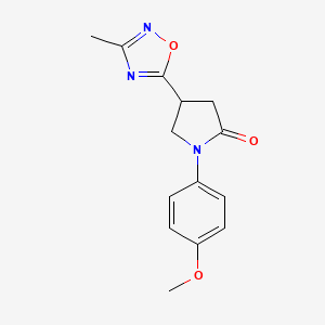 molecular formula C14H15N3O3 B6578841 1-(4-methoxyphenyl)-4-(3-methyl-1,2,4-oxadiazol-5-yl)pyrrolidin-2-one CAS No. 1171146-88-5
