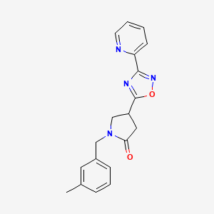 molecular formula C19H18N4O2 B6578858 1-[(3-methylphenyl)methyl]-4-[3-(pyridin-2-yl)-1,2,4-oxadiazol-5-yl]pyrrolidin-2-one CAS No. 1170284-69-1