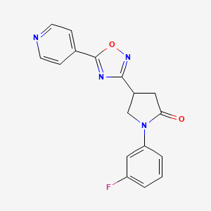 molecular formula C17H13FN4O2 B6578865 1-(3-fluorophenyl)-4-[5-(pyridin-4-yl)-1,2,4-oxadiazol-3-yl]pyrrolidin-2-one CAS No. 1171577-69-7